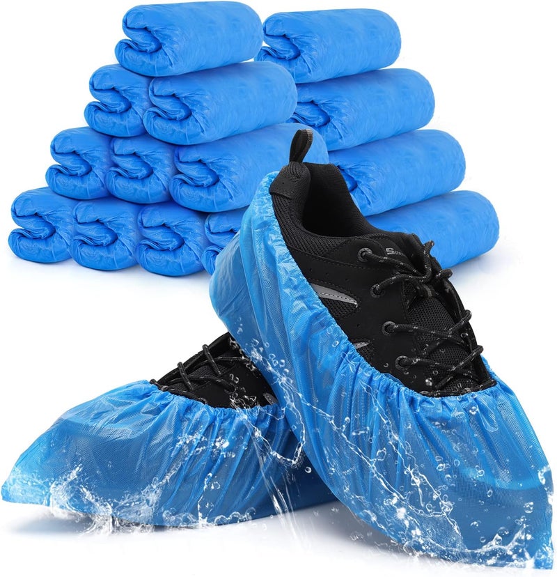Buself Shoe Covers Disposable Non Slip for Indoors Pack of 200 (100 pairs) Recyclable Shoe Booties Waterproof Shoe & Boot Covers Durable Shoe Protectors Covers One Size Fits Most Blue - Image 1